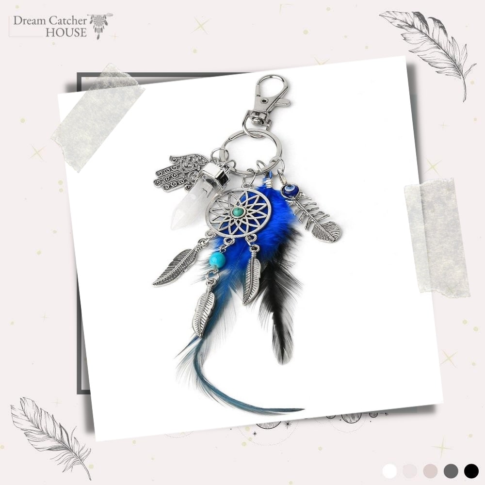 Azure Zone Mini Dream Catcher Keychains - Handmade Alloy Keyrings, 12 Pack Multi-Color