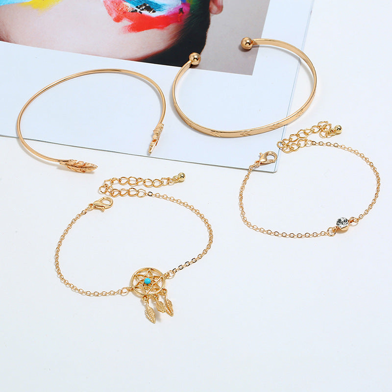 Women's Arrow Leaf Dream Catcher Bracelet