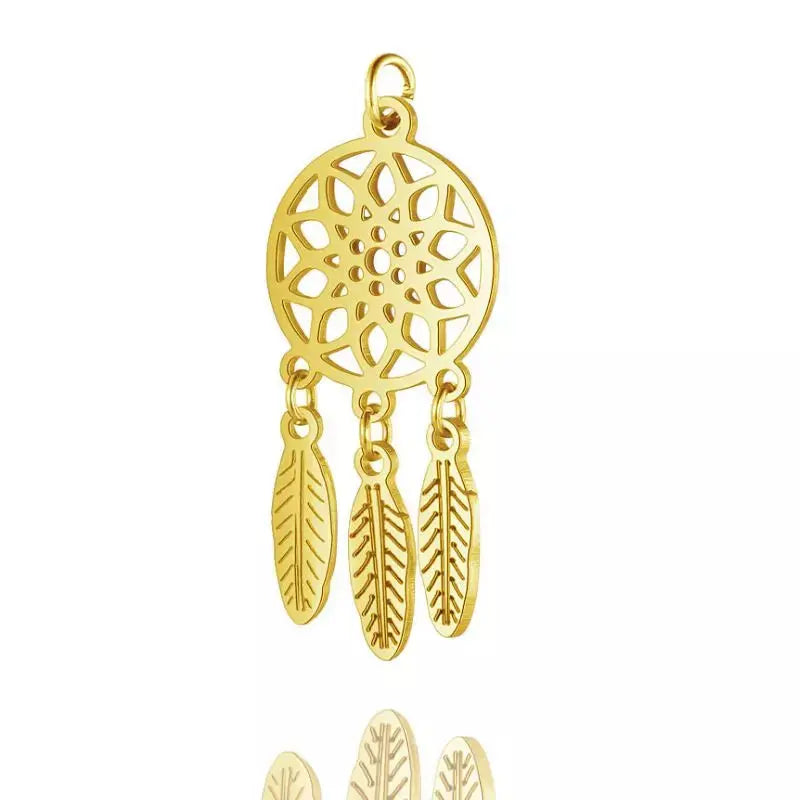 dream catcher pendant gold