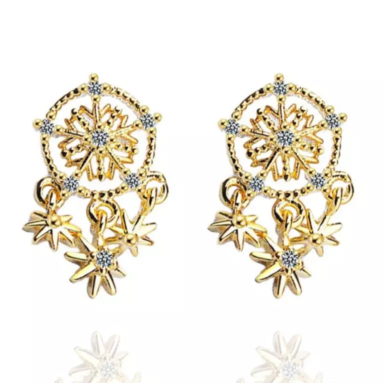dreamcatcher earrings gold