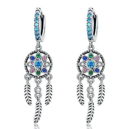 Beaded dream catcher earrings