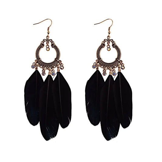 black dream catcher earrings