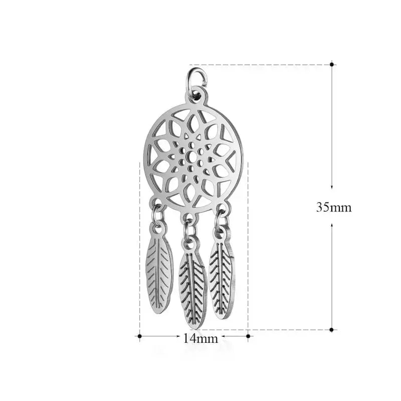 dream catcher sterling silver pendant