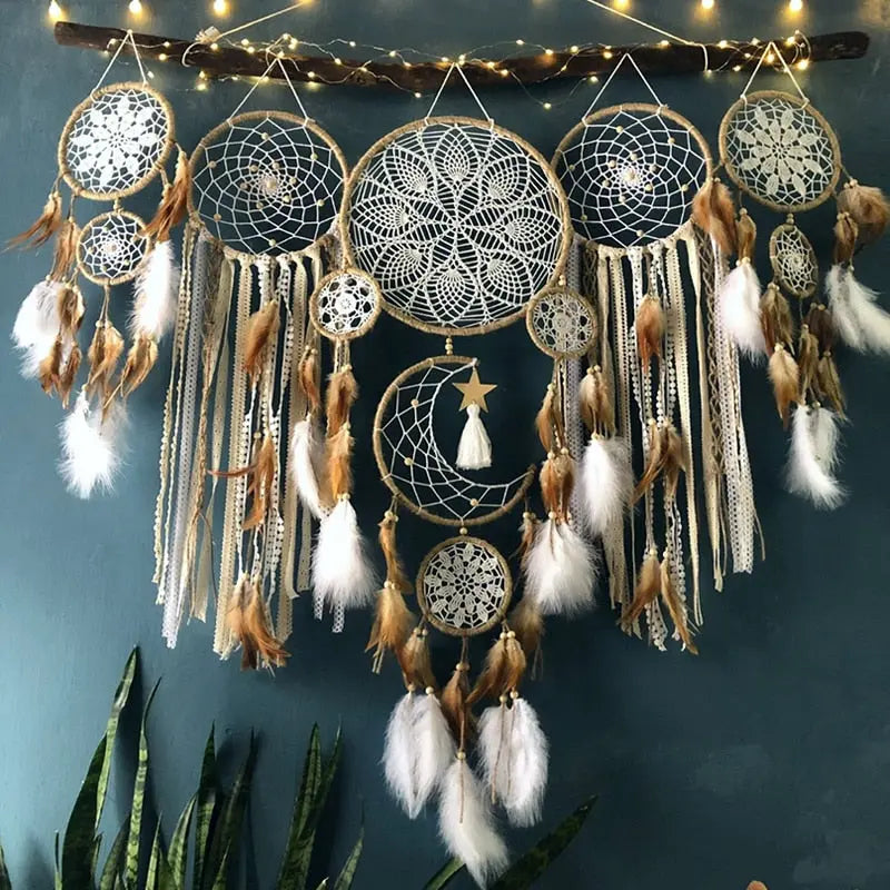 Dream catcher above bed