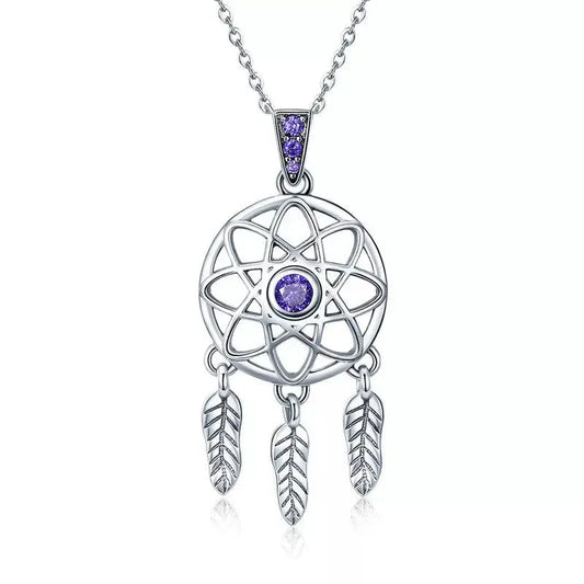 Sterling silver dream catcher necklace