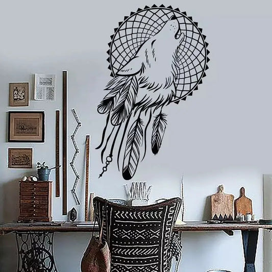 wolf dream catcher decal