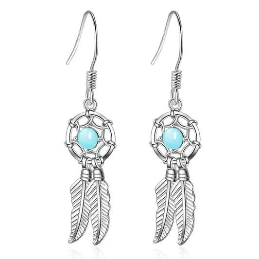 beaded dreamcatcher earrings