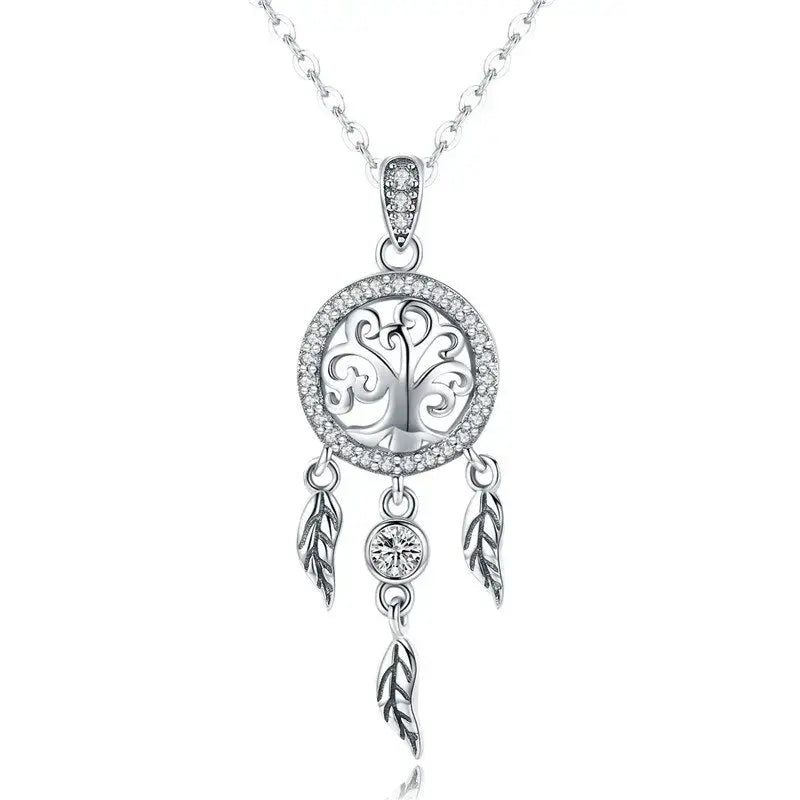 dream catcher necklace sterling silver