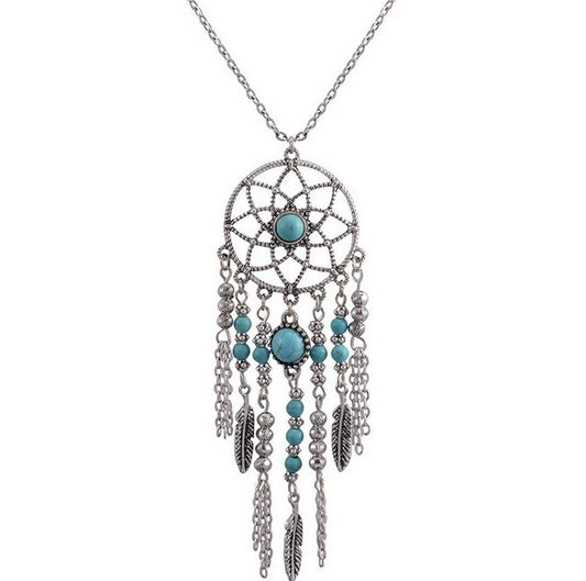 Dream Catcher Necklace Turquoise