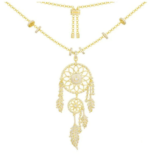 dream catcher pendant long necklace