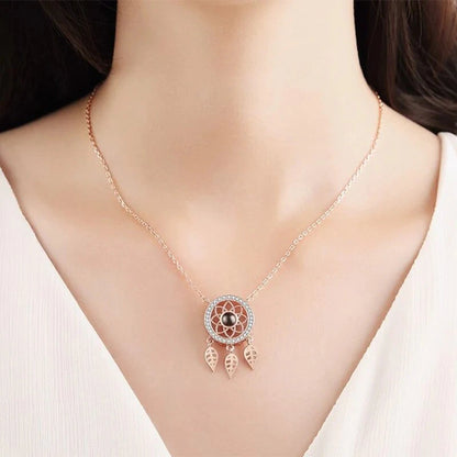 I love you dream catcher necklace