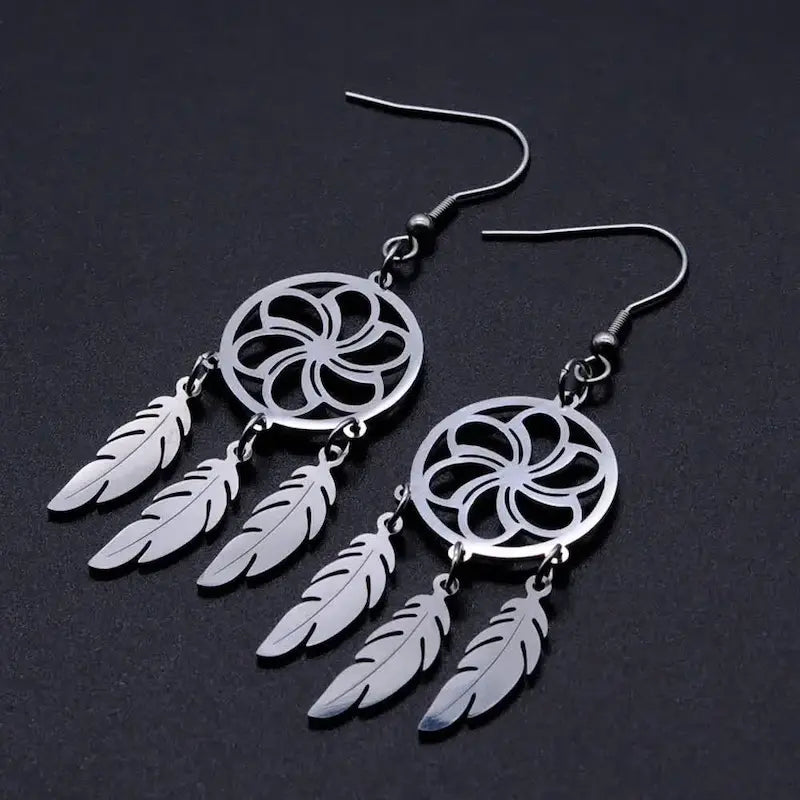 Large dreamcatcher earrings