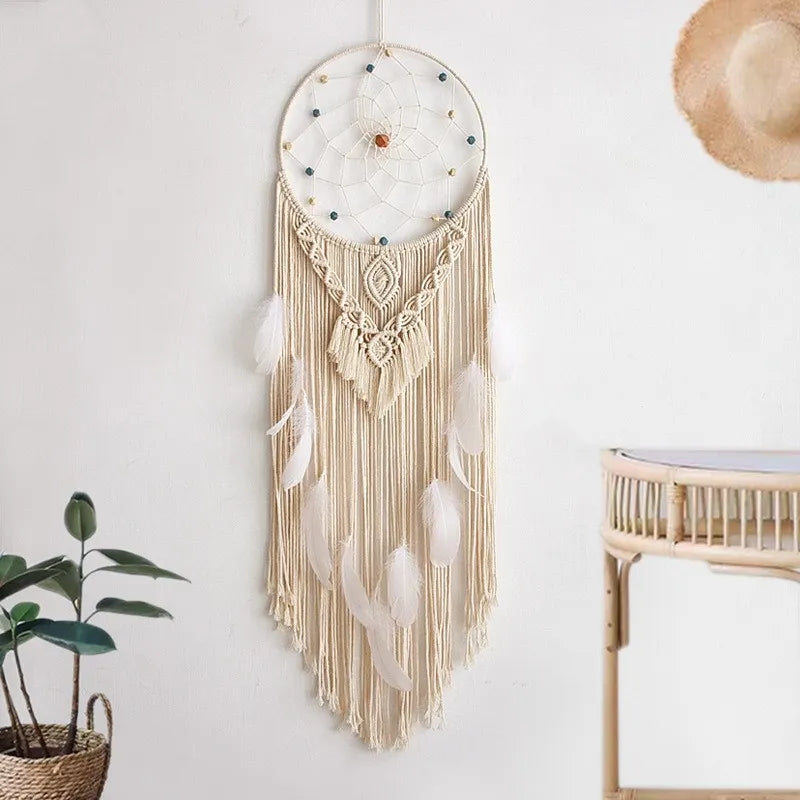 Macrame dream catcher with beads