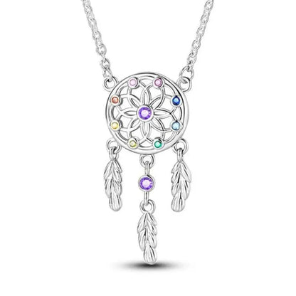 Sterling silver dreamcatcher necklace