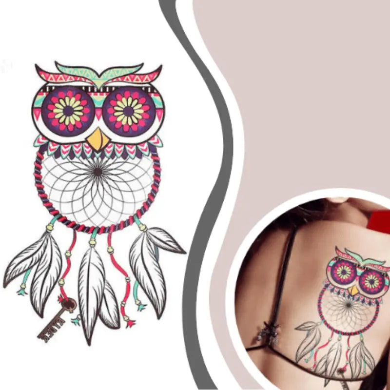 Ephemeral tattoo owl